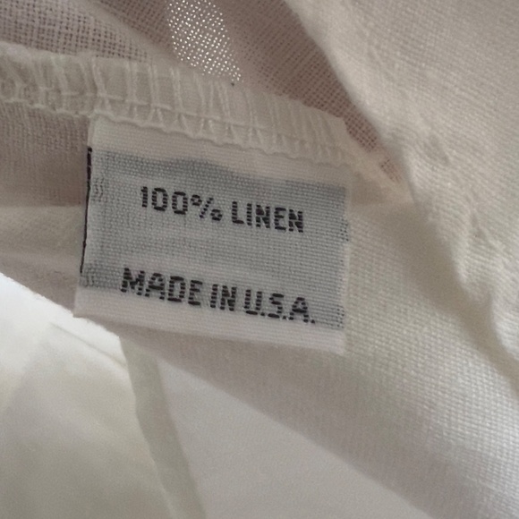 bryn walker 100% linen white shirt sz S minimalist mother of pearl button up USA - Picture 8 of 8
